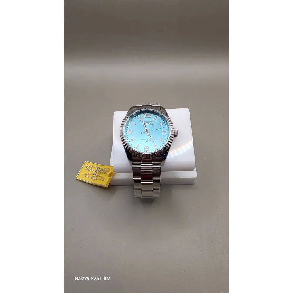 Invicta Specialty Stratus 43mm Men's Quartz Watch Light Blue Dial Stainless
